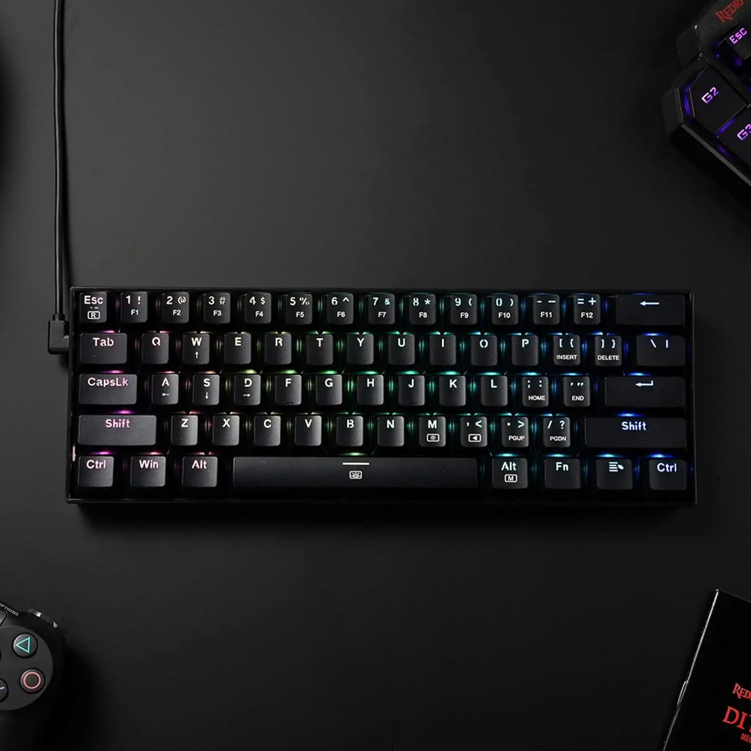 Teclado Mecánico Redragon K630 Dragonborn Negro, Switch Rojo - Imagen 2