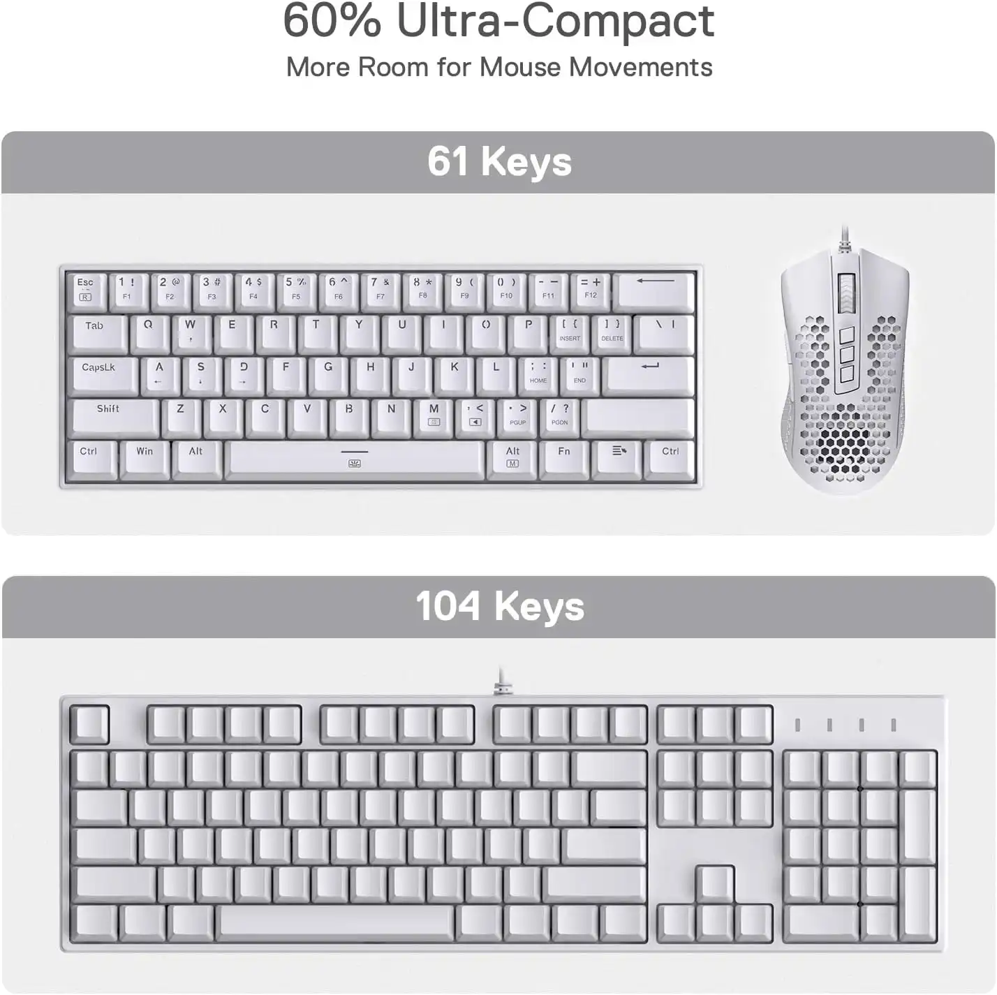 Teclado Mecánico Redragon K630 Dragonborn Blanco, Switch Brown - Imagen 5