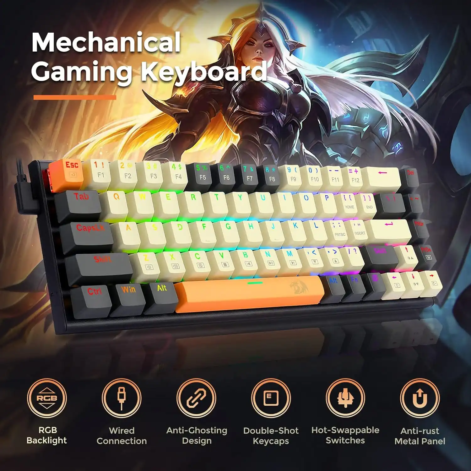 Teclado Mecanico Redragon K633 Ryze 60%