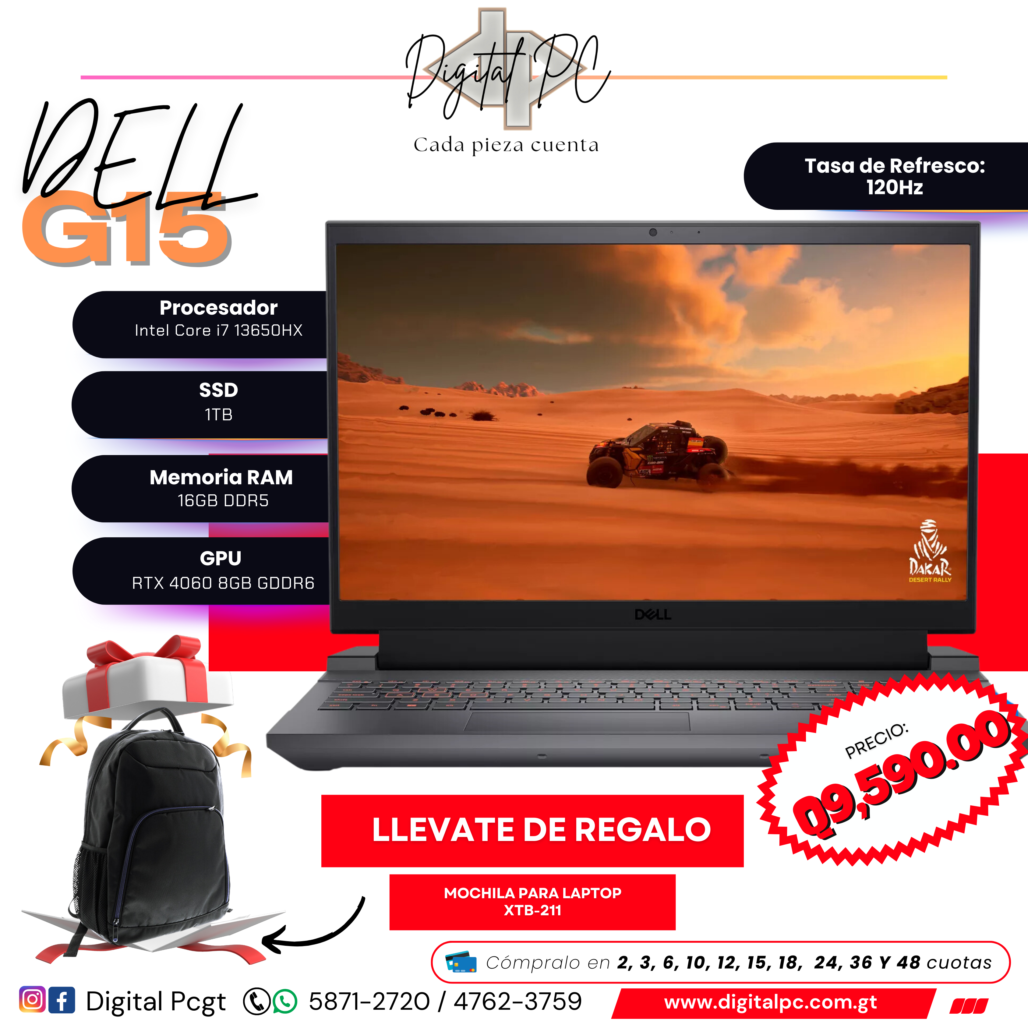 Dell G15 | 15.6" | 120Hz | Intel Core i7 13650HX | RTX 4060 | 16GB Ram | 1TB SSD