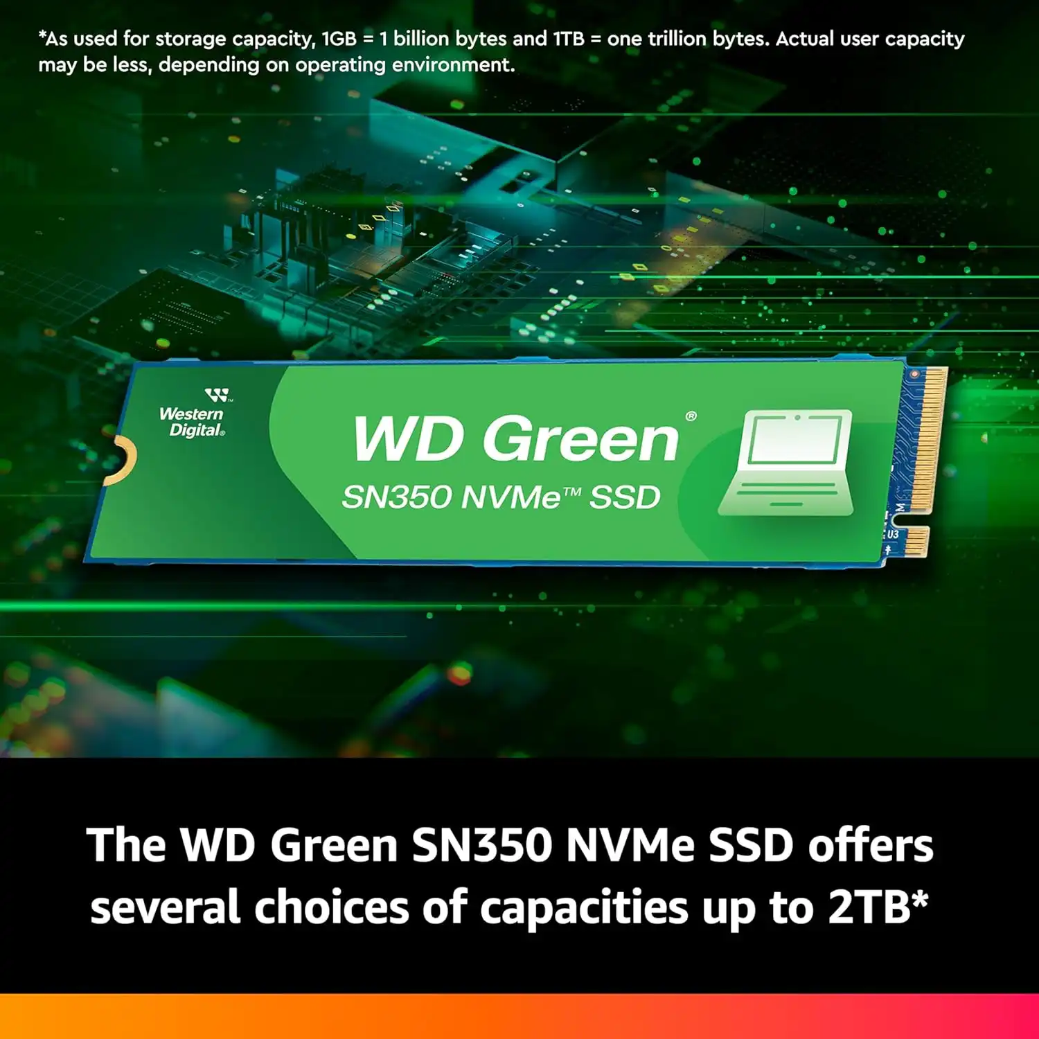 1TB NVME Western Digital Green SN350 Pcie 3.0 Velocidades 2400MB/s - 1800MB/s - Imagen 3