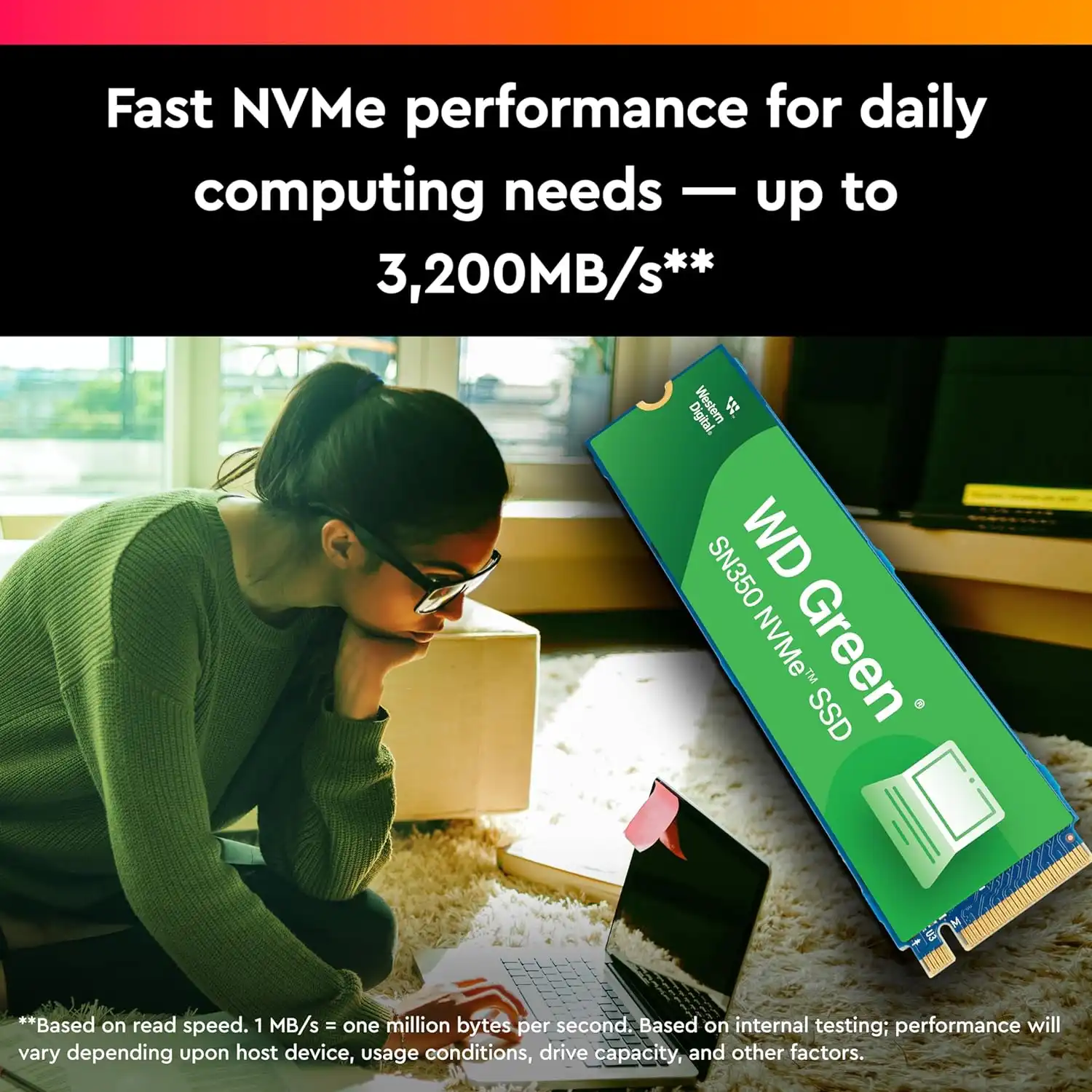 1TB NVME Western Digital Green SN350 Pcie 3.0 Velocidades 2400MB/s - 1800MB/s - Imagen 5