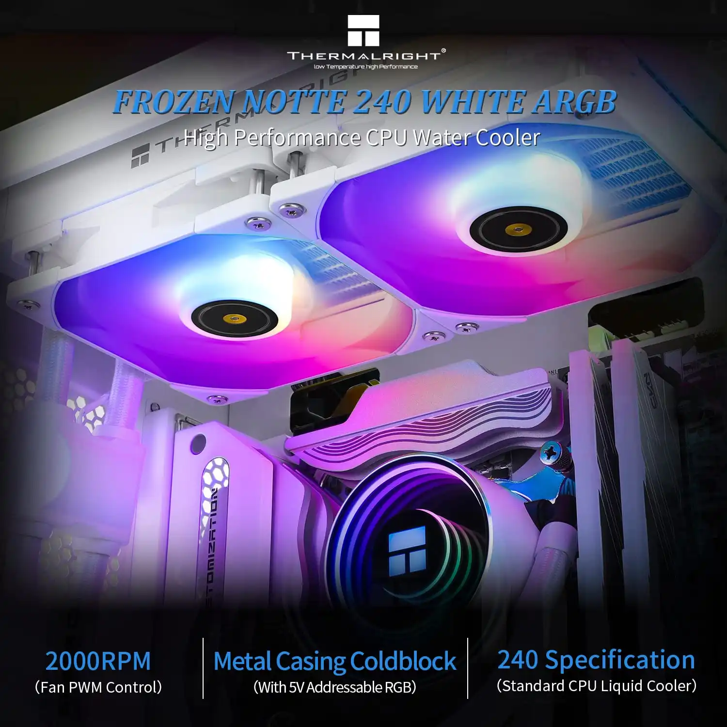 Disipador 240MM Thermalright Frozen Notte White 240 - Imagen 2