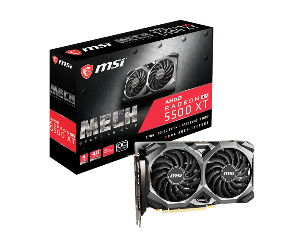 AMD Radeon RX 5500 XT MSI Mech 2X 4GB (Usada)