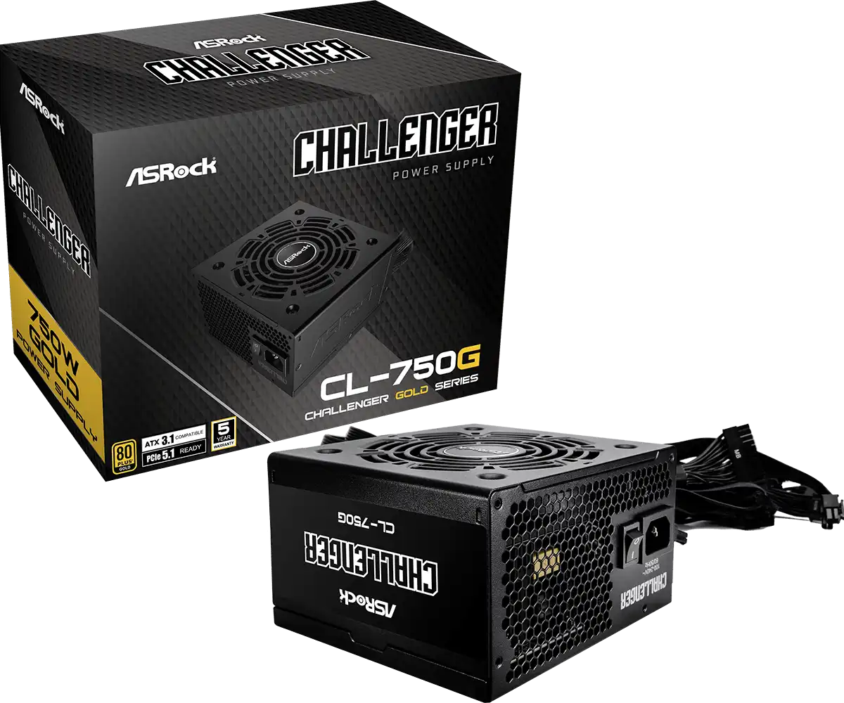 Asrock Challenger CL-750G 750 Watts 80 Plus Gold PCIe 5.1 & ATX 3.1
