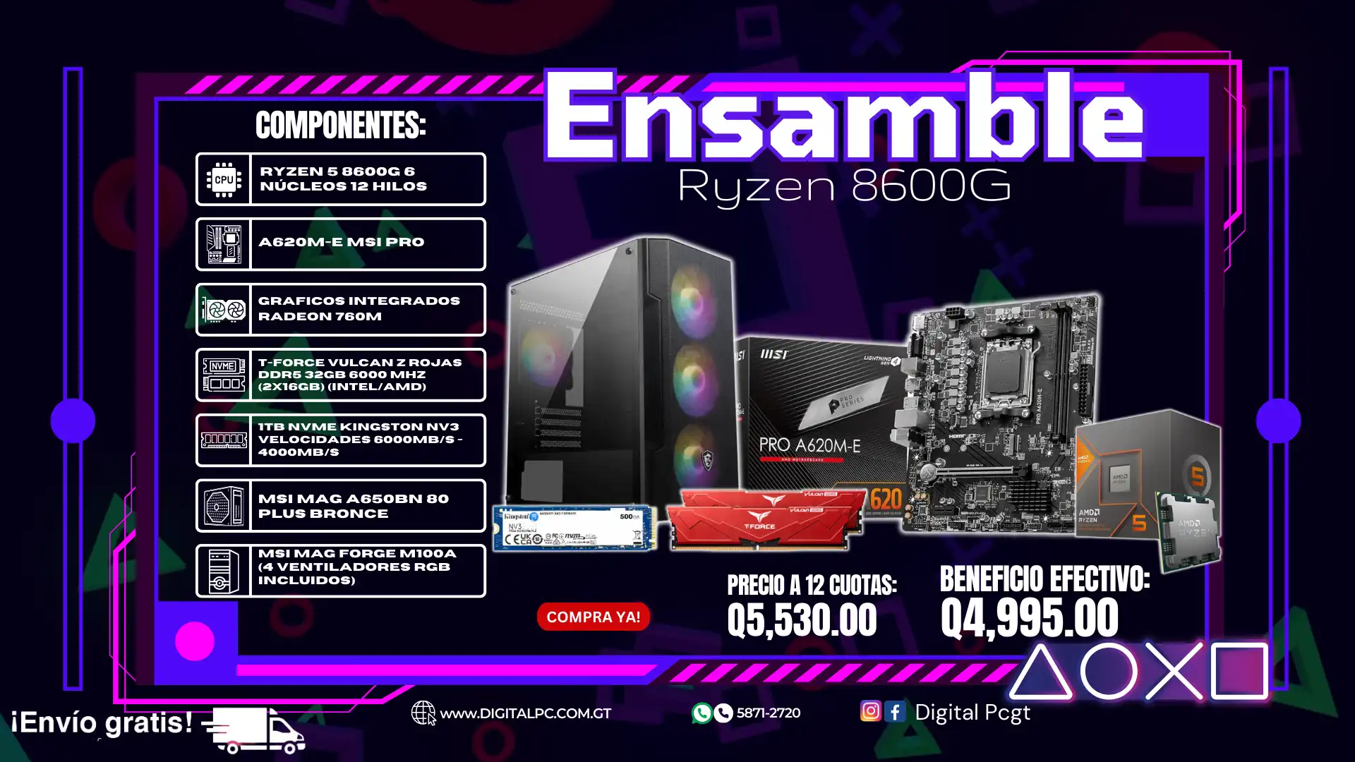 Ensamble AMD Ryzen 5 8600G
