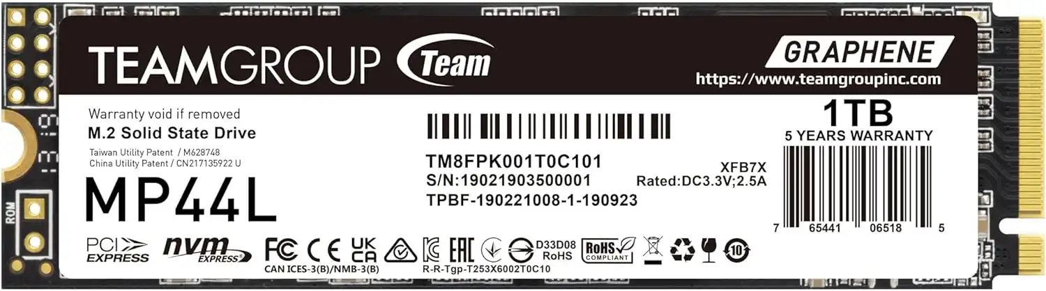 1TB NVME Teamgroup MP44L Velocidades 5000MB/s - 4500MB/s - Imagen 2