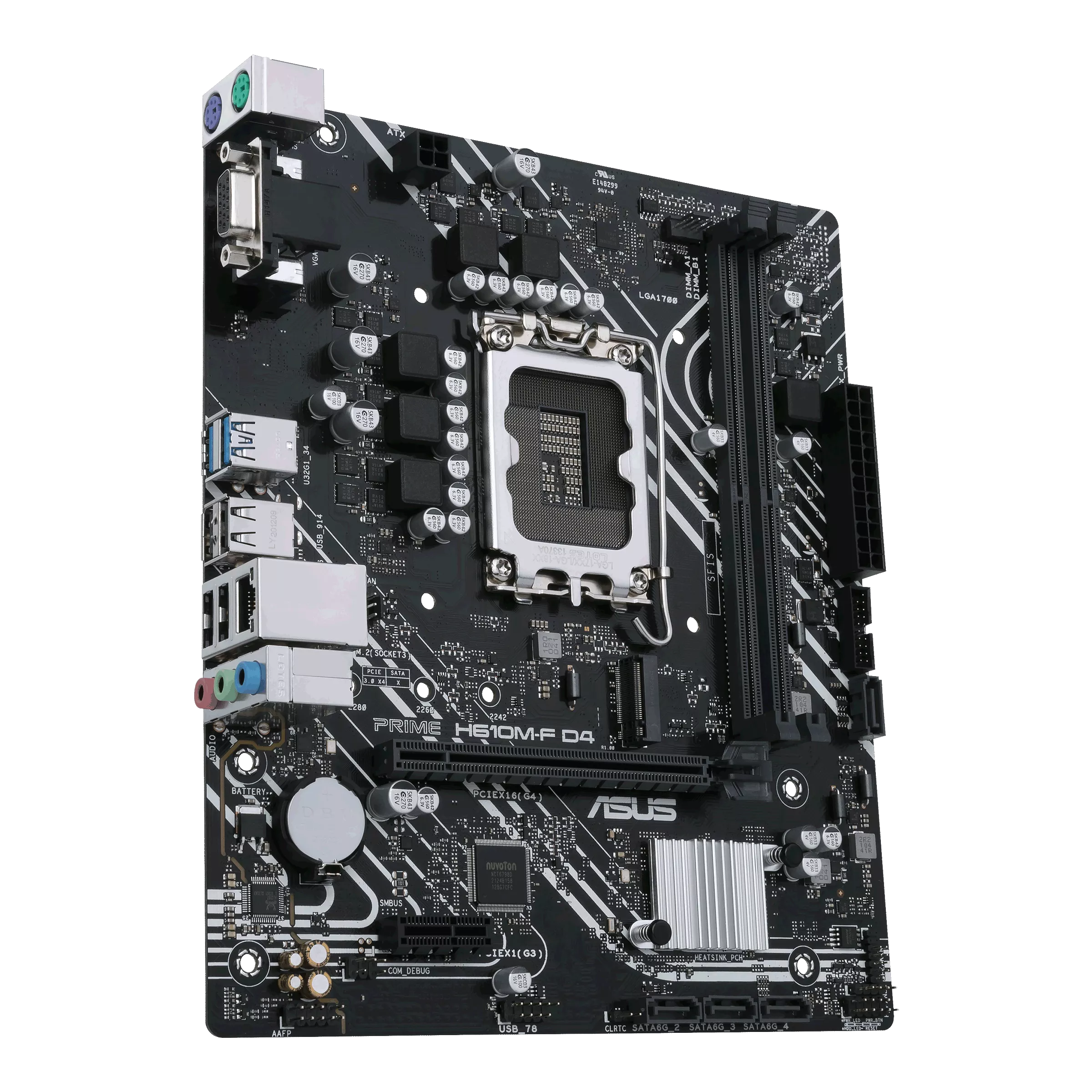 H610M-F Asus DDR4 - Puerto RJ45 (1Gbps/100 Mbps) - 4 Puertos USB 2.0 - 2 Puerto USB 3.0 - Imagen 4
