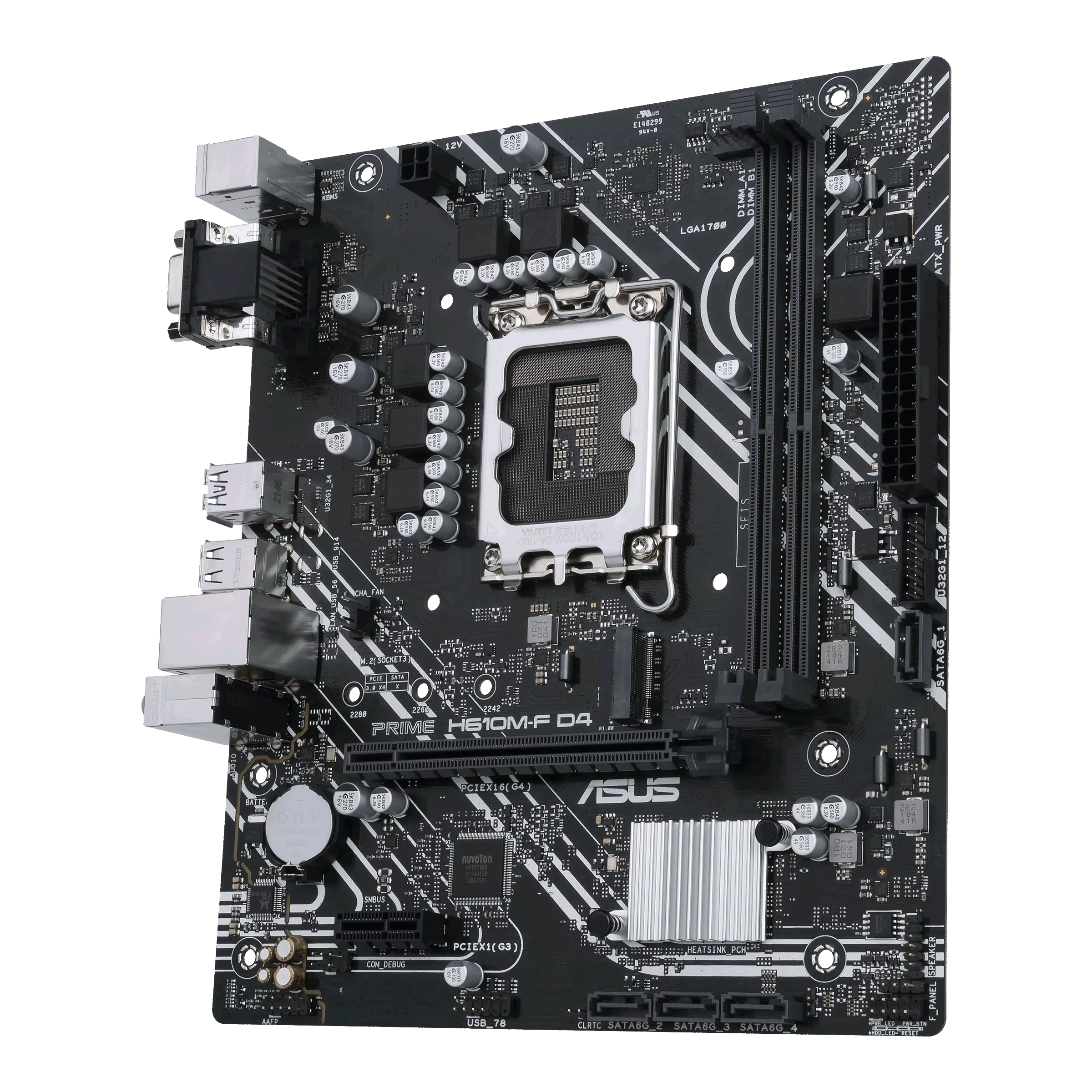H610M-F Asus DDR4 - Puerto RJ45 (1Gbps/100 Mbps) - 4 Puertos USB 2.0 - 2 Puerto USB 3.0 - Imagen 2